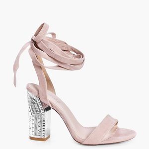 Sandal W/ metallic heel